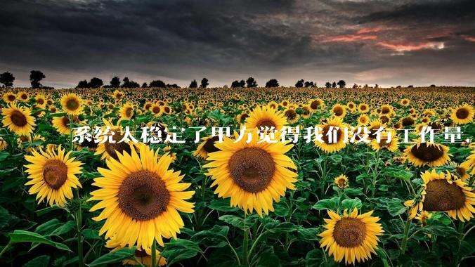 系统太稳定了甲方觉得我们没有工作量，怎么收运维费？